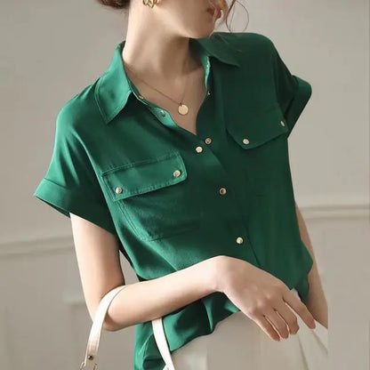 Witte Zomer Blouse van Chiffon Stof Luchtig en Elegant - StudioMarella