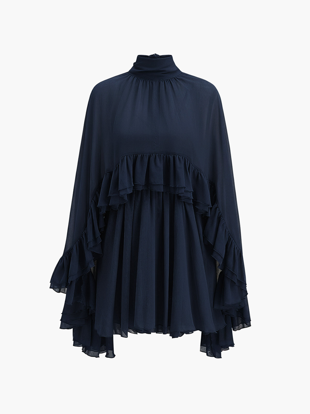 Dames Mini Jurk Zomerjurk Ruffle Details Luchtige Pasvorm Elegant