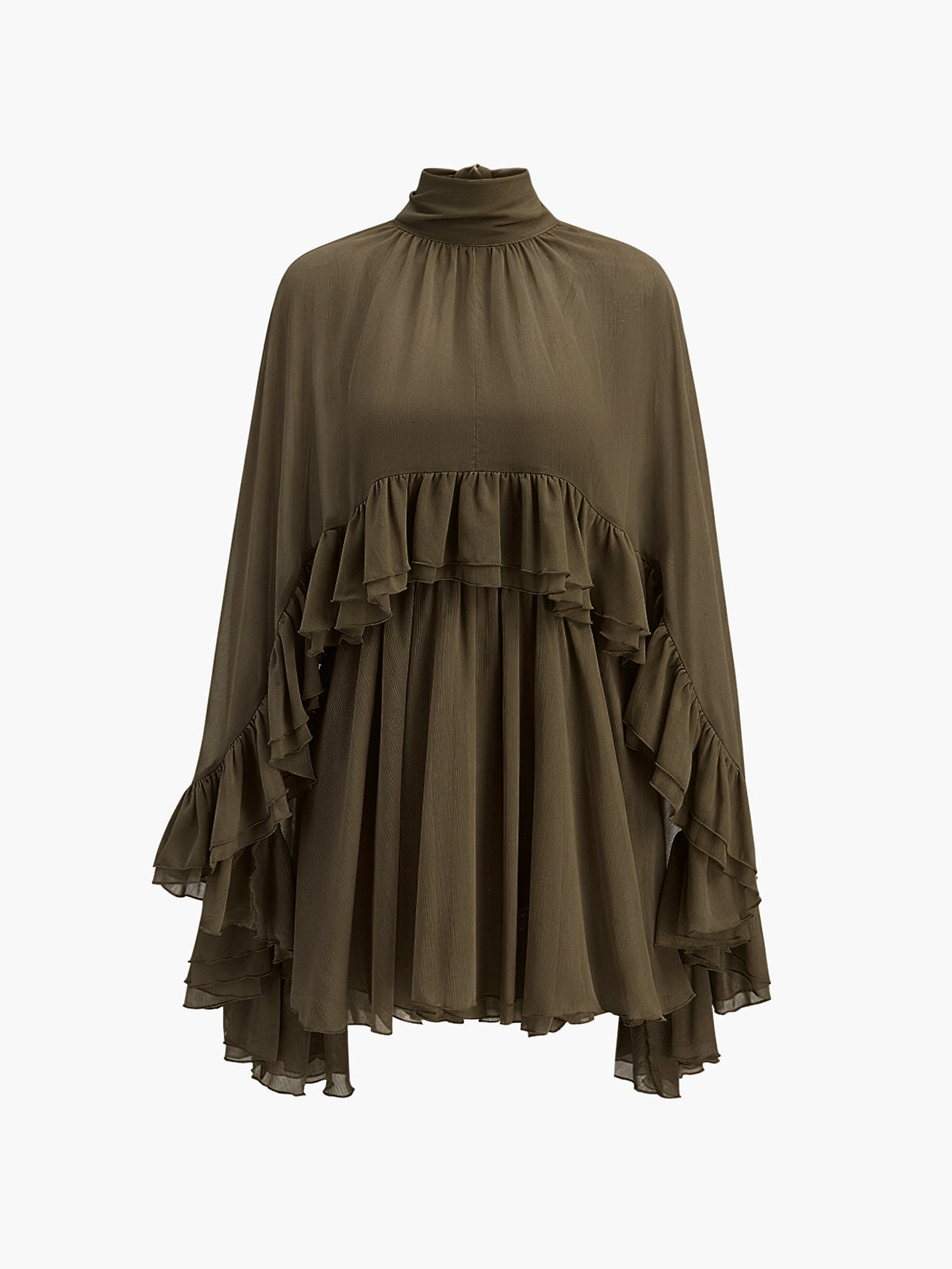 Dames Mini Jurk Zomerjurk Ruffle Details Luchtige Pasvorm Elegant