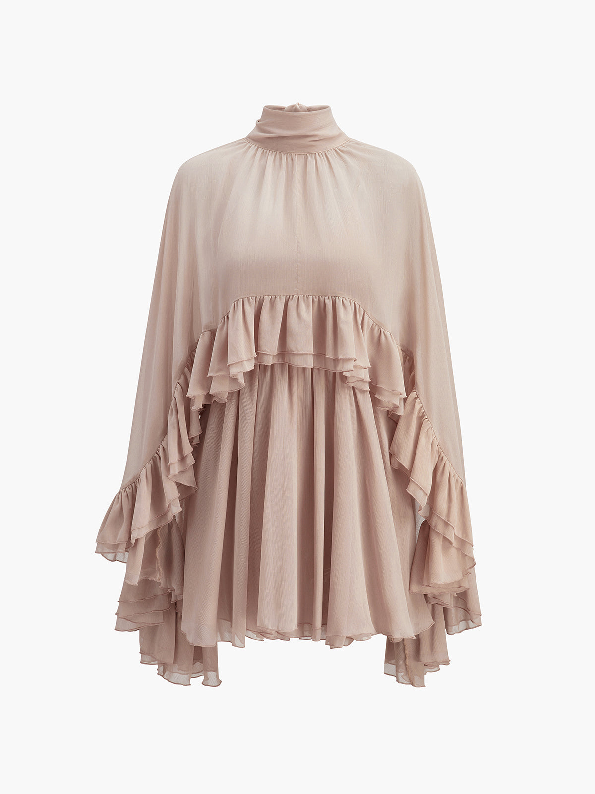 Dames Mini Jurk Zomerjurk Ruffle Details Luchtige Pasvorm Elegant