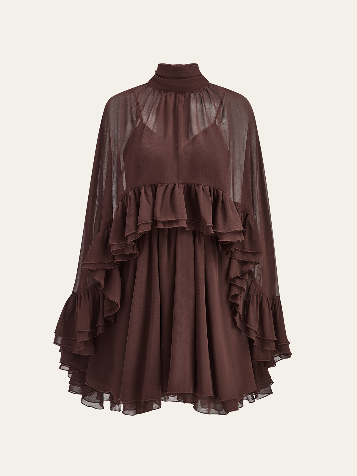 Dames Mini Jurk Zomerjurk Ruffle Details Luchtige Pasvorm Elegant