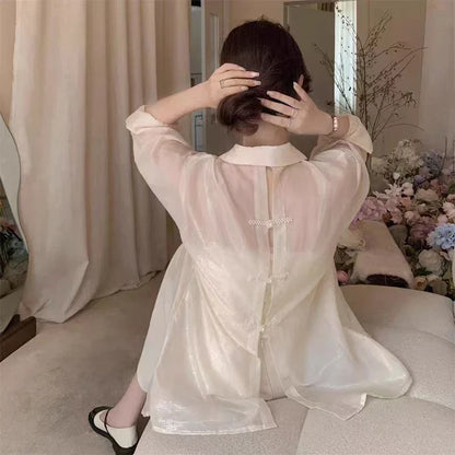 Vrouwen Zonbestendig Shirt Korte Mouw Stijl