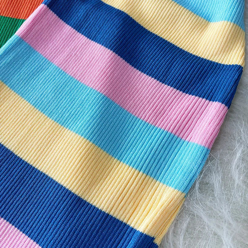 Zomerse Maxi Jurk Regenboog Kleuren Mooi Model