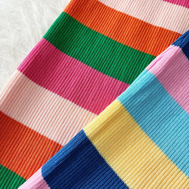 Zomerse Maxi Jurk Regenboog Kleuren Mooi Model