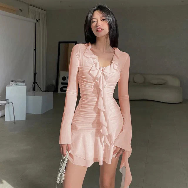 Damesjurk Geplisseerd Mesh Elegant Zomerjurk - StudioMarella