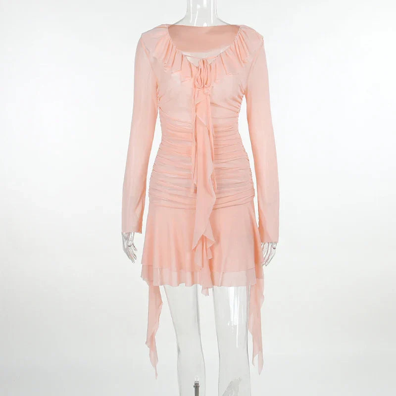 Damesjurk Geplisseerd Mesh Elegant Zomerjurk