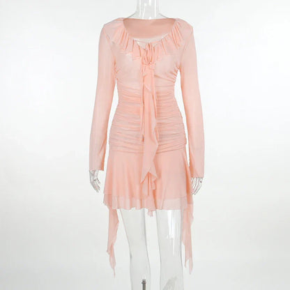 Damesjurk Geplisseerd Mesh Elegant Zomerjurk