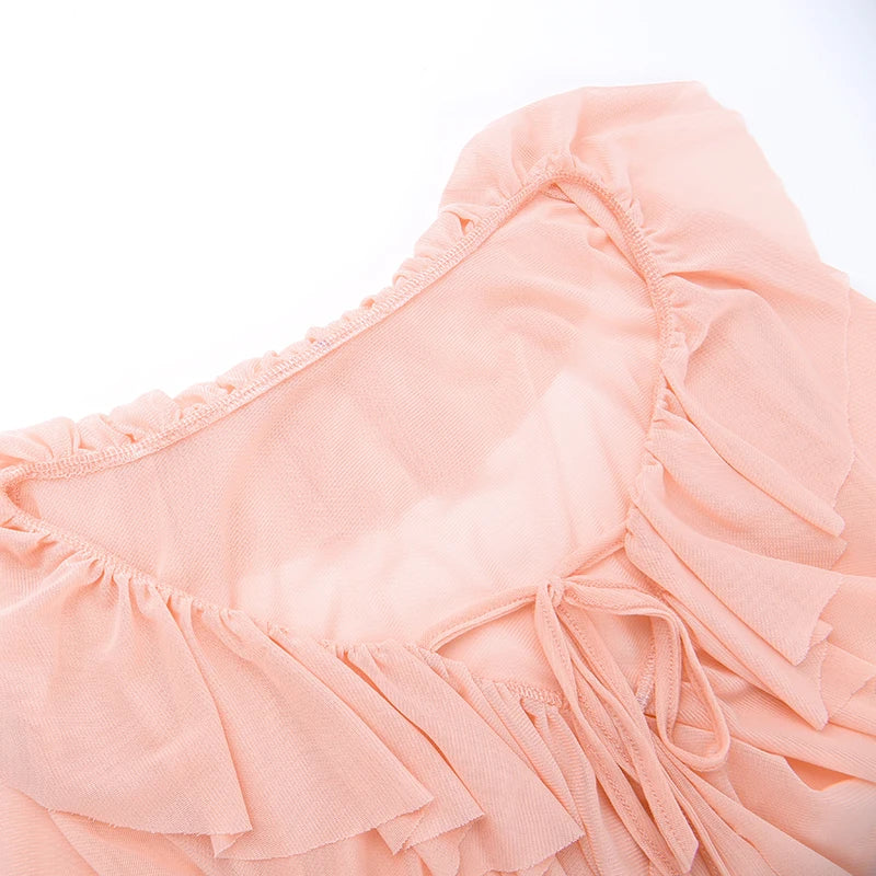 Damesjurk Geplisseerd Mesh Elegant Zomerjurk