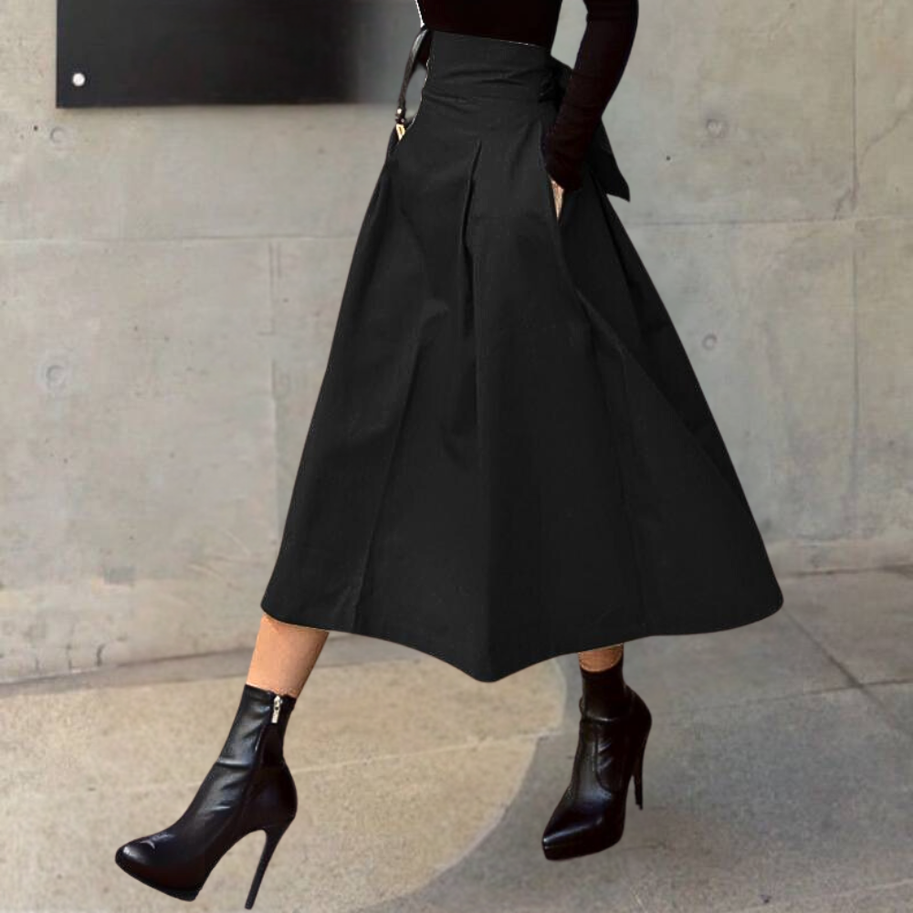 Dames Rok Hoge Taille van Gladde Stof - StudioMarella