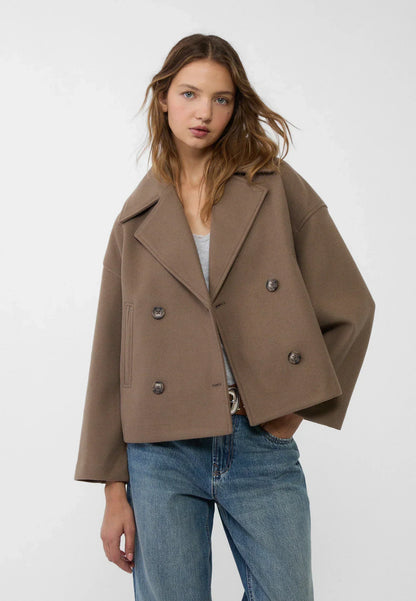Korte Damesjas Dubbele Knopen Stijlvol