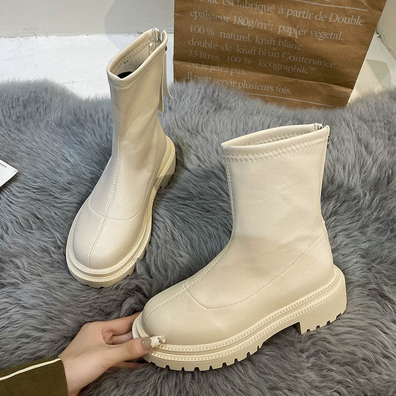 Stoere Dames Laarzen van PU-Leer - Elegante Stijlvolle Schoenen - StudioMarella