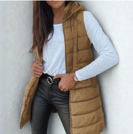 Chloe | Lichtgewicht gewatteerd vest met capuchon 1