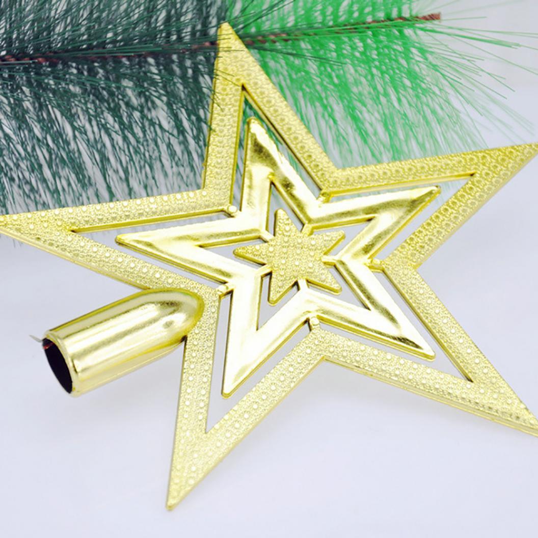 Decoratieve Kerstboomtopper Ster – Goud Zilver Rood – Vintage Glitter Piek voor Feestelijke Eindejaarsdecoratie zonder Elektriciteit