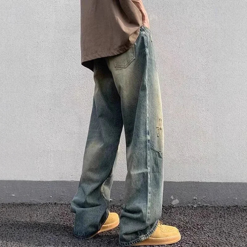 Comfortabele Christian Jeans Lange Wijdemouw Broek