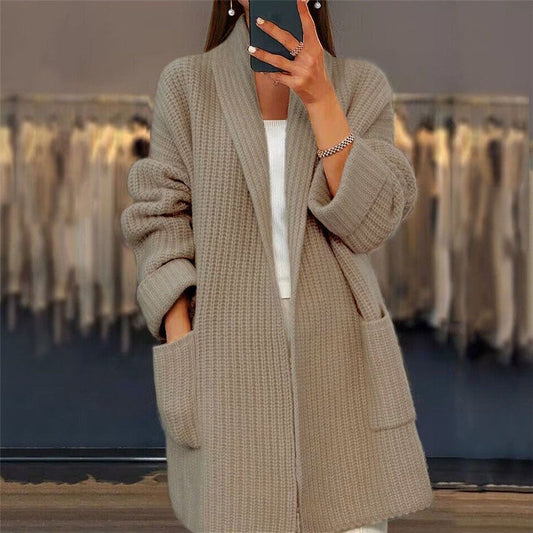 Vrouwelijke V-Hals Cardigan Lange Mode Trui - StudioMarella