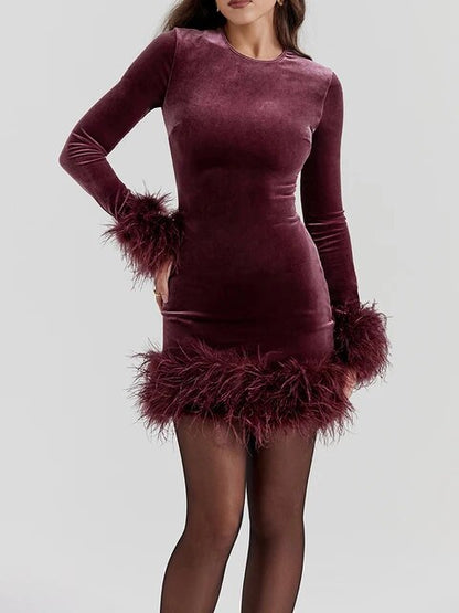 Korte Jurk met Lange Mouwen Zwart Casual Model