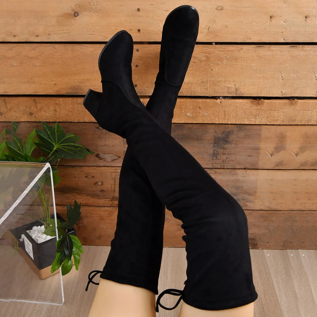 Dames Overknee Laarzen met Blokhak en Stijlvol Design