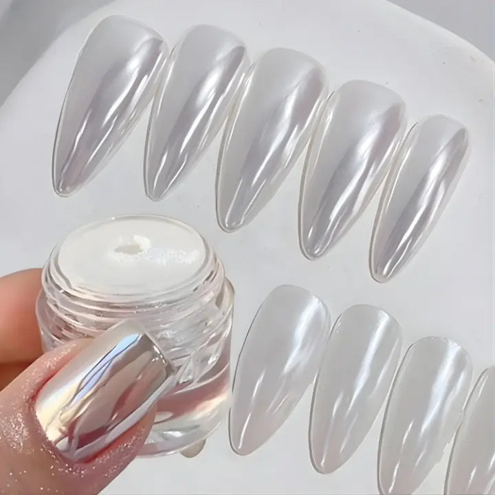 Chroompoeder voor Nagels Zilver – Spiegeleffect Nagelpoeder voor Gel en Acryl