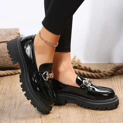 Dames Loafers Comfortabele Chunky Zool Met Kettingdetail