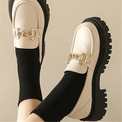 Dames Loafers Comfortabele Chunky Zool Met Kettingdetail