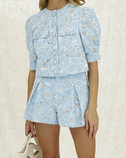 Blauwe Zomeroutfit 2-Delige Set voor Vrouw - StudioMarella