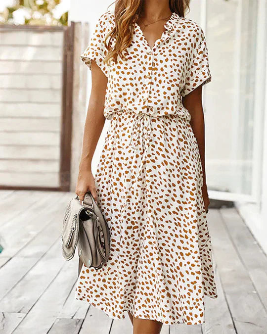 Elegante Midi Jurk met Stippen - StudioMarella