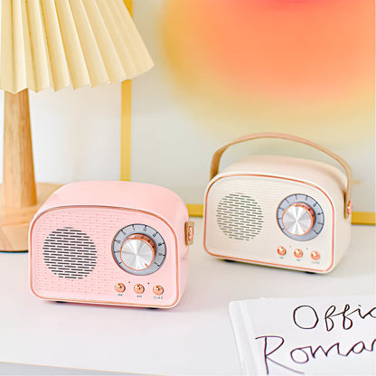 Retro Bluetooth Speaker 3W Vintage Design Hout Slaapkamer Kantoor Draadloze Luidspreker Jaren 50 Stijl Tafelradio Look