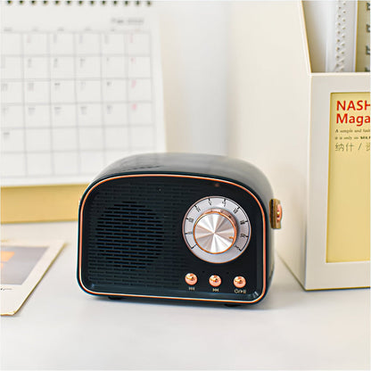 Retro Bluetooth Speaker 3W Vintage Design Hout Slaapkamer Kantoor Draadloze Luidspreker Jaren 50 Stijl Tafelradio Look