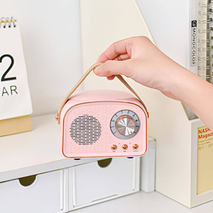 Retro Bluetooth Speaker 3W Vintage Design Hout Slaapkamer Kantoor Draadloze Luidspreker Jaren 50 Stijl Tafelradio Look