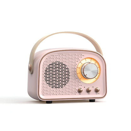 Retro Bluetooth Speaker 3W Vintage Design Hout Slaapkamer Kantoor Draadloze Luidspreker Jaren 50 Stijl Tafelradio Look