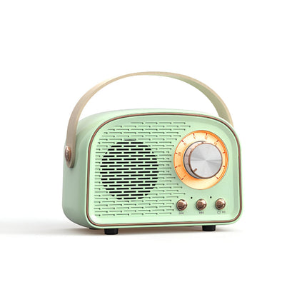 Retro Bluetooth Speaker 3W Vintage Design Hout Slaapkamer Kantoor Draadloze Luidspreker Jaren 50 Stijl Tafelradio Look