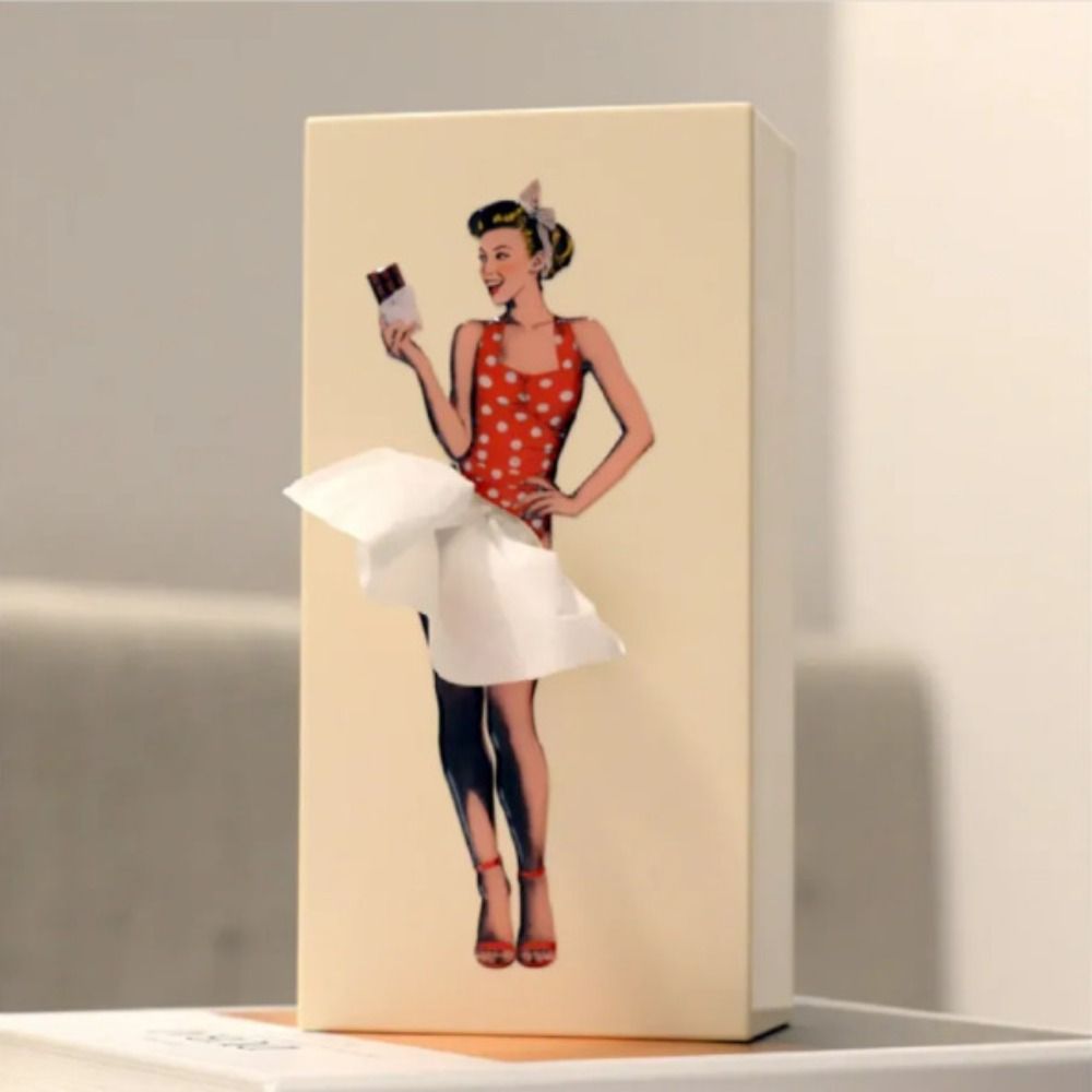 Decoratieve Tissuedoos met Vliegende Rok Sculptuur 25x13x8cm