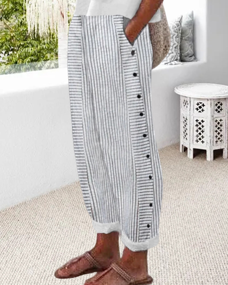 Claudia Broek van Katoen Gemengd Stof Elegant en Comfortabel - StudioMarella