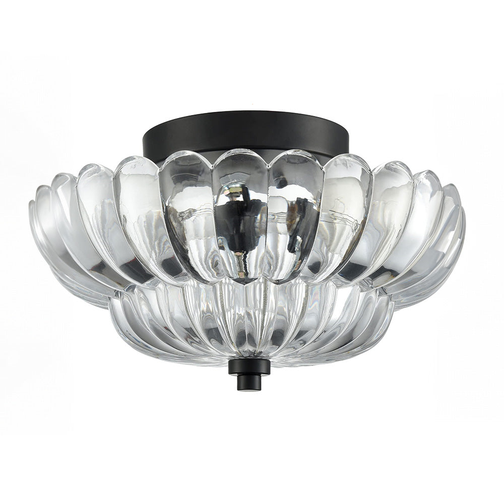 Retro Plafondlamp van Glas – Amberkleurig of Helder – Nostalgische Sfeerverlichting voor Keuken Woonkamer Eetkamer – Vintage Design – E27 Fitting