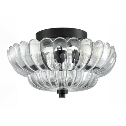 Retro Plafondlamp van Glas – Amberkleurig of Helder – Nostalgische Sfeerverlichting voor Keuken Woonkamer Eetkamer – Vintage Design – E27 Fitting