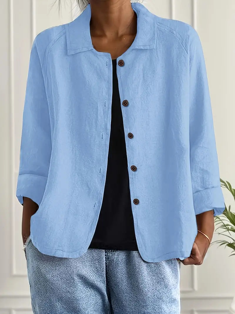Dames Jas Lichtgewicht Knoopsluiting Casual Stijl - StudioMarella
