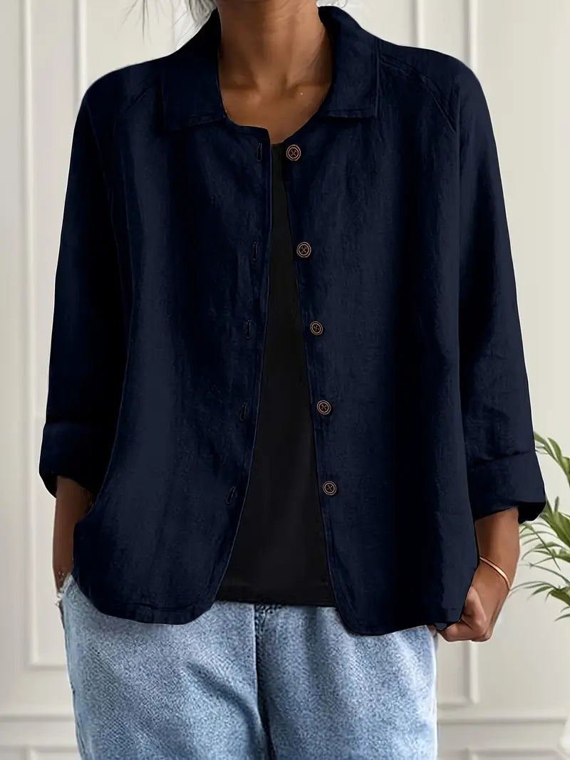 Cleo Dames Jas | Lichtgewicht, Casual Knoop Voorkant 11
