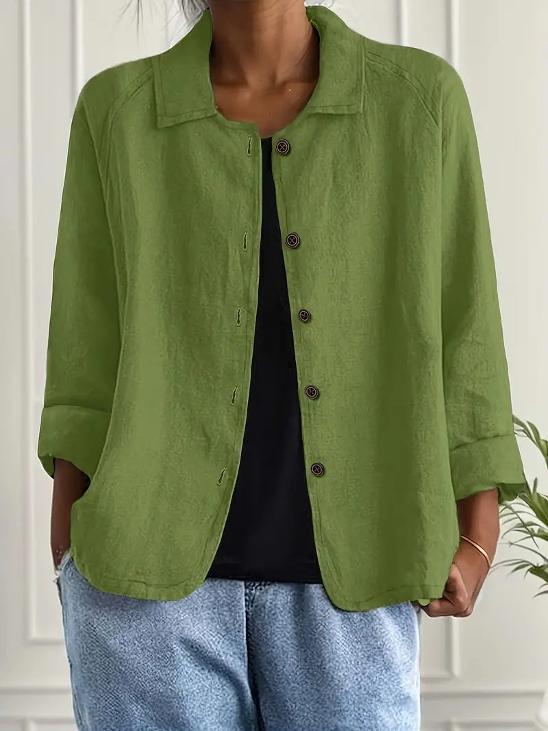 Cleo Dames Jas | Lichtgewicht, Casual Knoop Voorkant 12