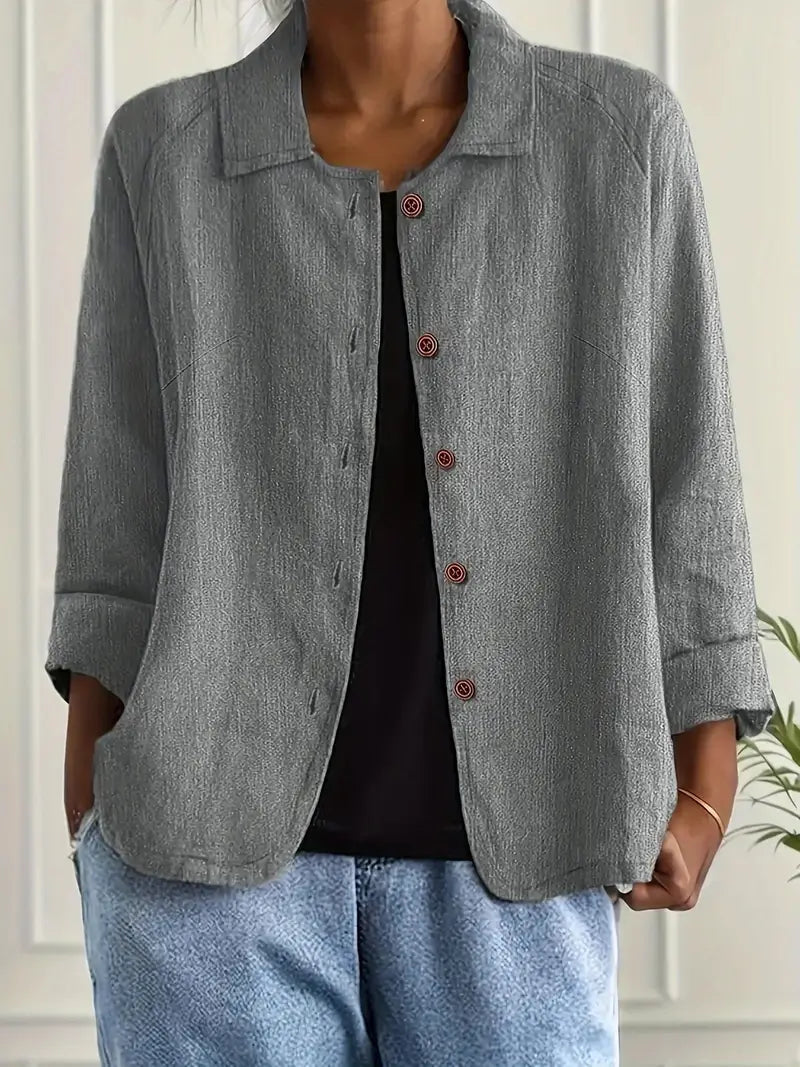 Cleo Dames Jas | Lichtgewicht, Casual Knoop Voorkant 6