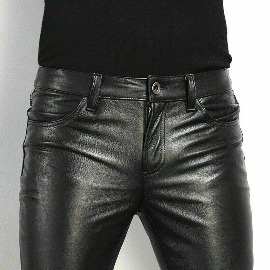 Heren Broek Imitatieleer Slim Fit Stijlvol Design