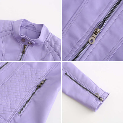 Dames Leren Jas Klassieke Stijl Elegant Design