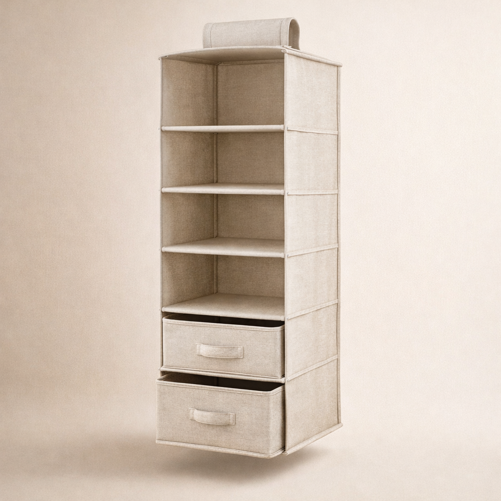 Hangend Kast Organizer Systeem – Opvouwbare Stof Opberg Vakken voor Kledingkast – 3, 4 of 5 Niveau Opberg Plank voor Kleding Schoenen Accessoires