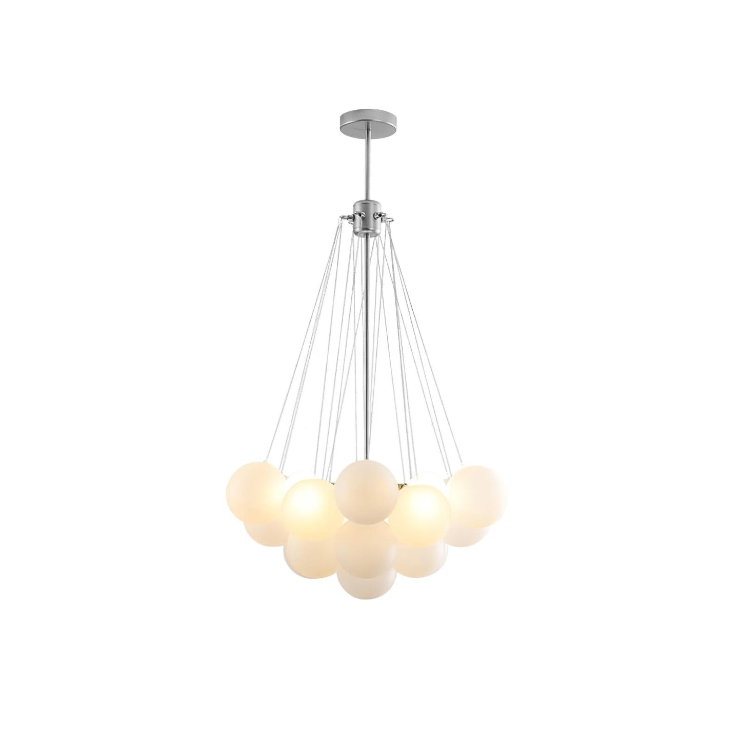 Glazen Bollenhanglamp 19-37 Bollen Goud Metaal Eetkamer Woonkamer