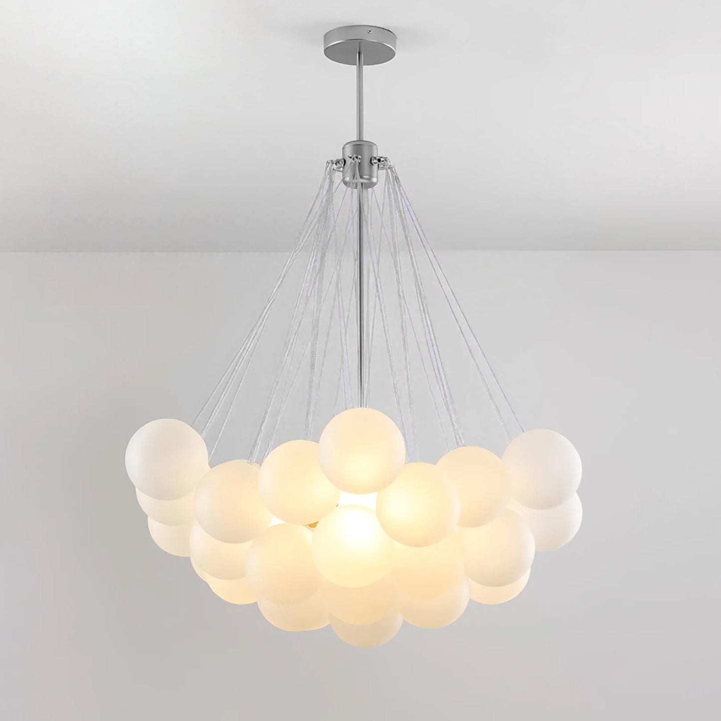 Glazen Bollenhanglamp 19-37 Bollen Goud Metaal Eetkamer Woonkamer