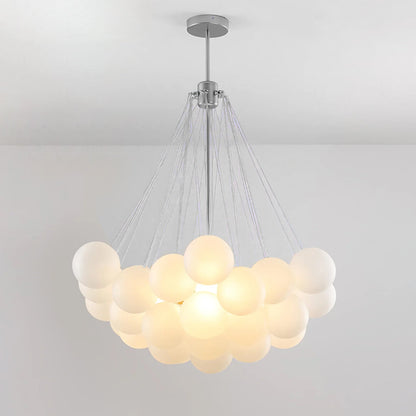Glazen Bollenhanglamp 19-37 Bollen Goud Metaal Eetkamer Woonkamer