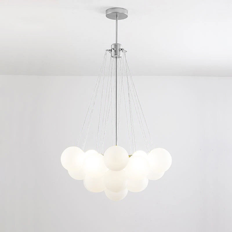 Glazen Bollenhanglamp 19-37 Bollen Goud Metaal Eetkamer Woonkamer
