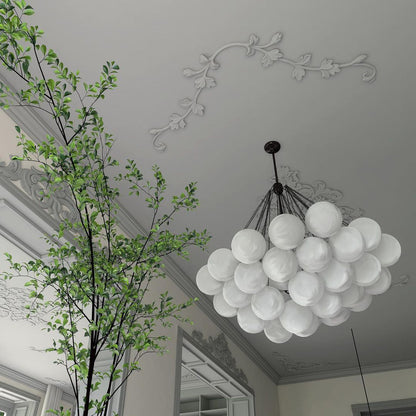Glazen Bollenhanglamp 19-37 Bollen Goud Metaal Eetkamer Woonkamer
