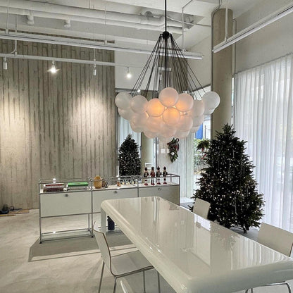 Glazen Bollenhanglamp 19-37 Bollen Goud Metaal Eetkamer Woonkamer