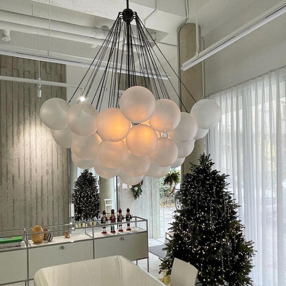 Glazen Bollenhanglamp 19-37 Bollen Goud Metaal Eetkamer Woonkamer