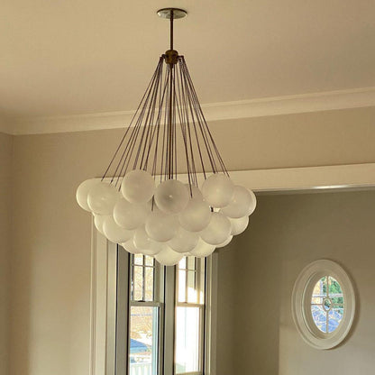 Glazen Bollenhanglamp 19-37 Bollen Goud Metaal Eetkamer Woonkamer